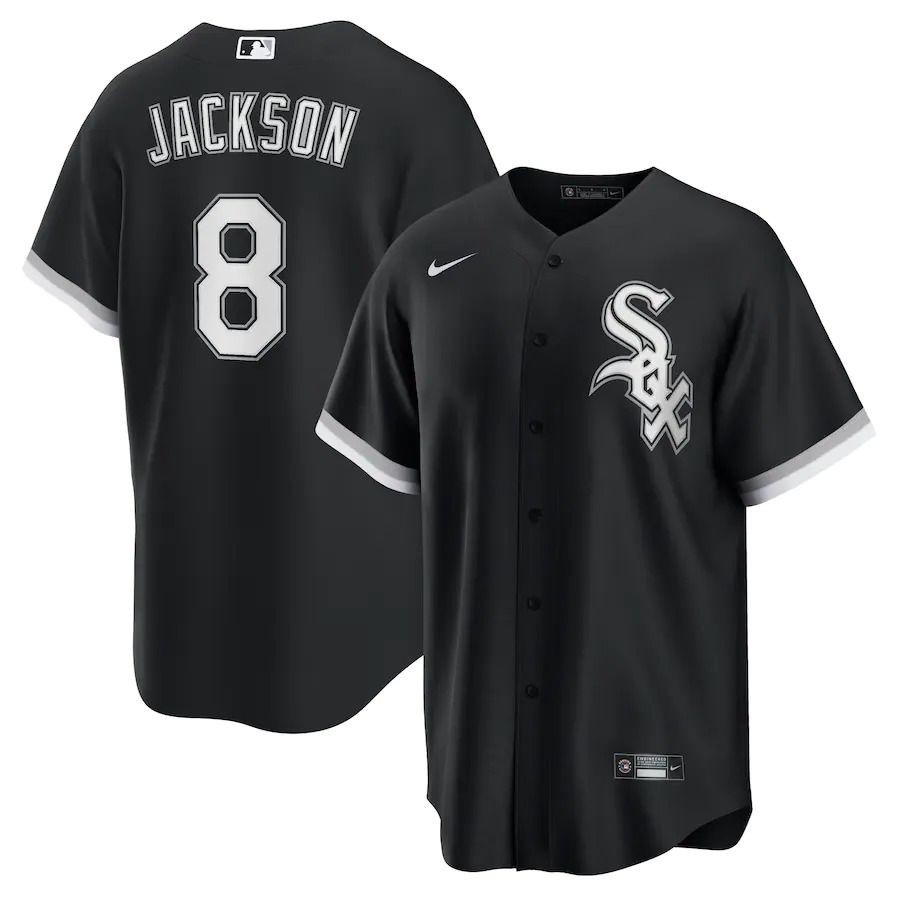 Men Chicago White Sox 8 Bo Jackson Nike Black Alternate Cooperstown Collection Replica Player MLB Jersey